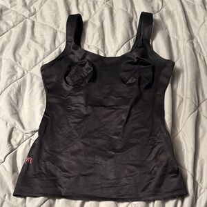 Ruby Ribbon Black Camisole Tank with Wide Straps